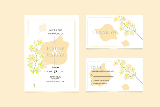 beautiful floral wreath wedding invitation card template, with rose flowers, save the date, thank you, rsvp, table label, page template, Rose flower, Succulent, vector
