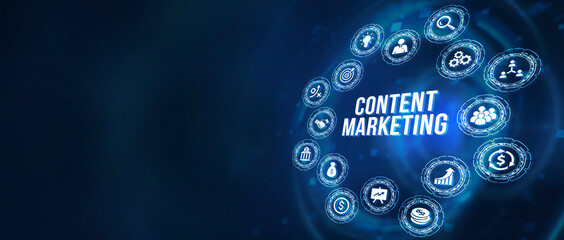 Fototapeta premium Internet, business, Technology and network concept. Digital Marketing content planning advertising strategy concept. 3d illustration.