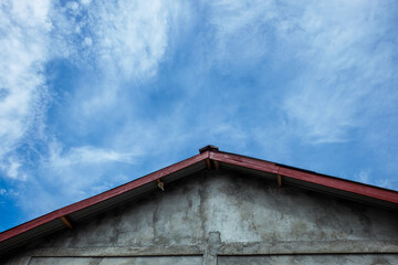 aluminum roof for public housing with beautiful sky background