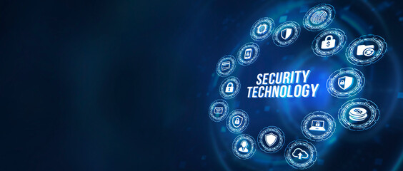 Internet, business, Technology and network concept. Cyber security data protection business technology privacy concept. 3d illustration