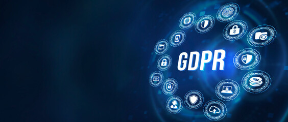 Internet, business, Technology and network concept. Cyber security data protection business technology privacy concept. 3d illustration