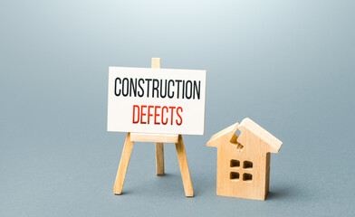 Cracked house and construction defects sign. Correction of damage and elimination of causes that...