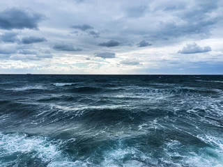 Store enrouleur Vagues de l'océan Dark sky sea horizon, natural seascape background, vivid colors  © Oksana