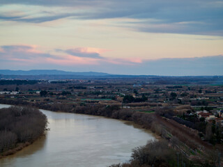 sunrise over the river