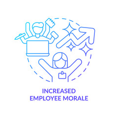 Increased employee morale blue gradient concept icon. Business clarity provide abstract idea thin line illustration. Isolated outline drawing. Roboto-Medium, Myriad Pro-Bold fonts used
