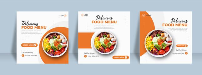 Food instagram social media post design  - obrazy, fototapety, plakaty