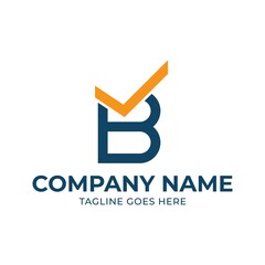 minimalist checking letter b logo design, letter b logo design, bookkeeping logo design