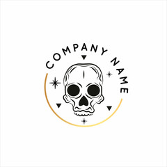 Magic Gold Logo. Mystical composition.  Boho style and esoteric.