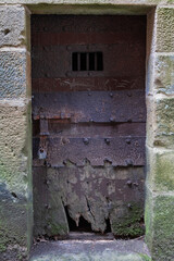 old iron door of the castle of donostia