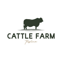 Cattle Farm logo design vector illustration