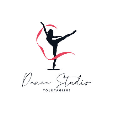 Logo for a ballet or dance studio silhouette design