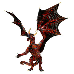 Naklejka premium 3D Rendering Fairy Tale Dragon on White