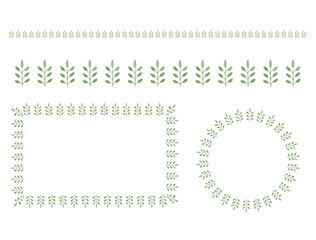 緑の葉っぱのガーデニング　フレームセット