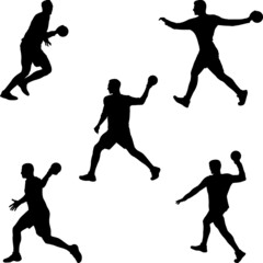 handball player silhouettes