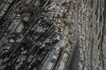 stone texture, flysch. In Zumaia beach