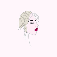 Beautiful Woman Face Vector Illustation