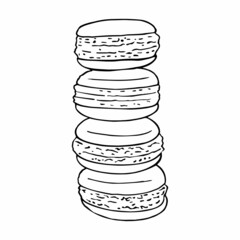 Macaroon. Sweet food. For celebration decoration design. Cooking background.