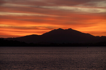 sunset over the mountains