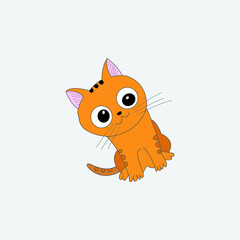 Cute happy cat cartoon vector illustration.flat cartoon style