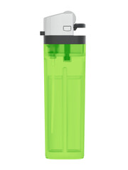 Plastic transparent classic lighter isolated on white background