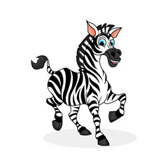 Fototapeta na wymiar Cartoon zebra vector illustration with simple shadings.