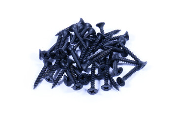 black screws isolated on white