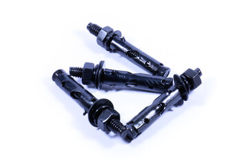 screwdriver and screws isolated white