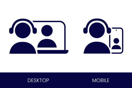 Icons Set Operator Interpreter Desktop Mobile