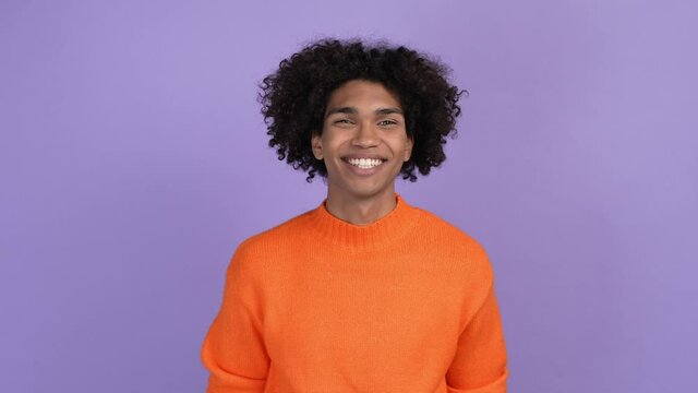 Guy create joke ask not speak isolated vibrant color background