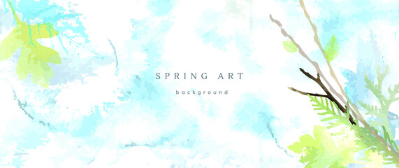 Fototapeta na wymiar spring season vector background pastel banner blue
