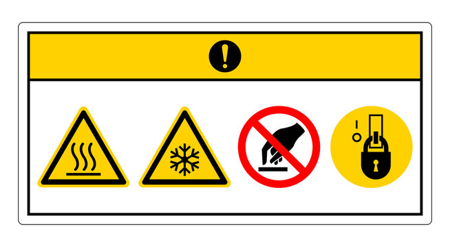 Caution Hot or Cold Surface Symbol Sign On White Background