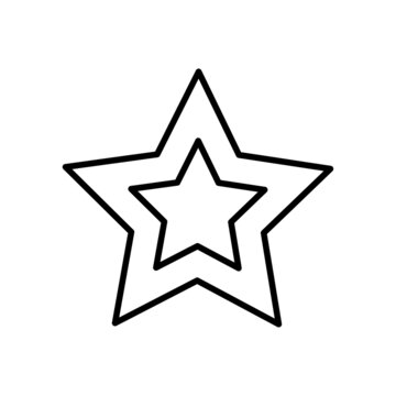 Star icon. Outline shape. Double frame. Winner symbol. Flat style. Modern design. Vector illustration. Stock image.