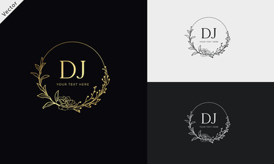 DJ JD Signature initial logo template vector