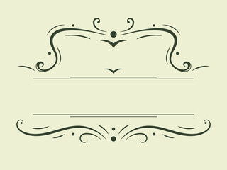 Design element, vintage old frame for text with an ornament.