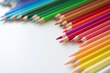 pencils on white background