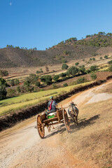 Traditional wooden cart in Myanmar