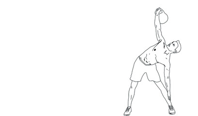 Sportsman with kettlebell