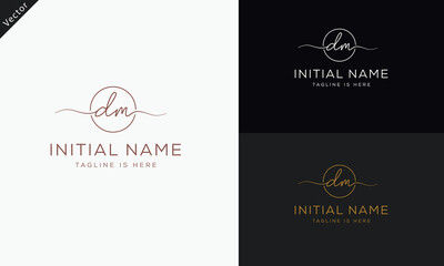 DM MD Signature initial logo template vector