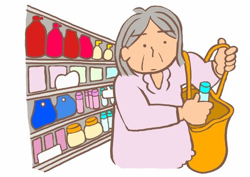 前頭側頭型認知症　ピック病　脱抑制によりスーパーマーケットで万引きする高齢女性