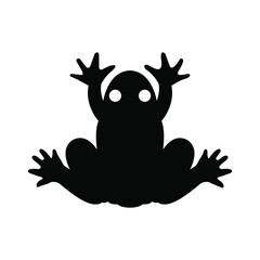 Frog silhouette isolated on white background. Vector illustration.