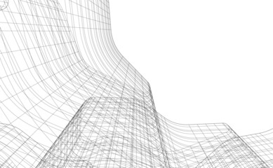 Modern architecture digital vector 3d illustration