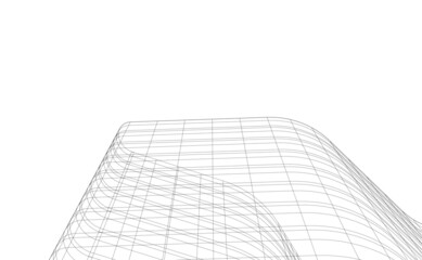 Modern architecture digital vector 3d illustration