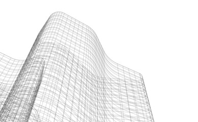 Modern architecture digital vector 3d illustration