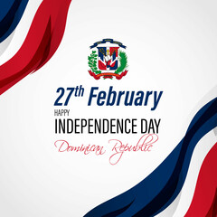 vector illustrations for independence day for Dominican republic - obrazy, fototapety, plakaty
