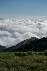 伊吹山山頂からの雲海と琵琶湖