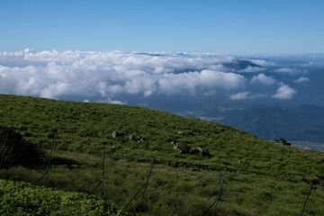 Fototapeta na wymiar 伊吹山山頂からの雲海と琵琶湖
