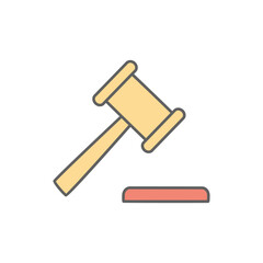 Auction Icon in color icon, isolated on white background 