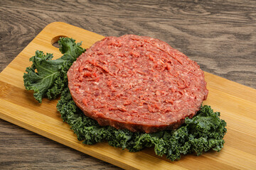 Raw beef burger cutlet for burger