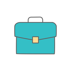 Briefcase Icon in color icon, isolated on white background 