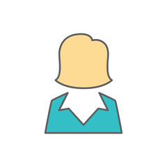 Businesswoman Icon in color icon, isolated on white background 